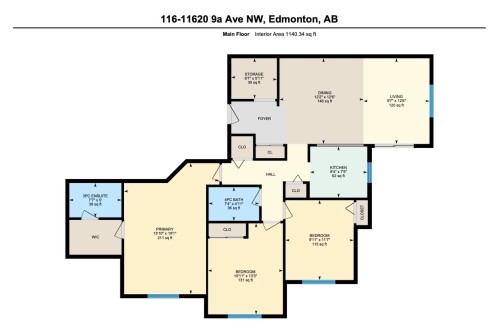 View of floor plan / room layout - 116 11620 9A Avenue, Edmonton, AB 