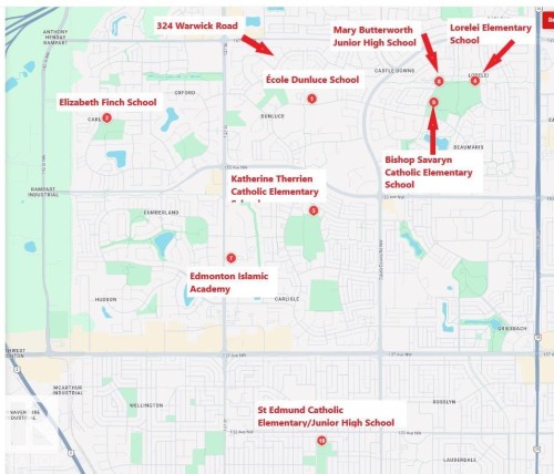 Map of property location - 324 Warwick Road, Edmonton, AB - Other