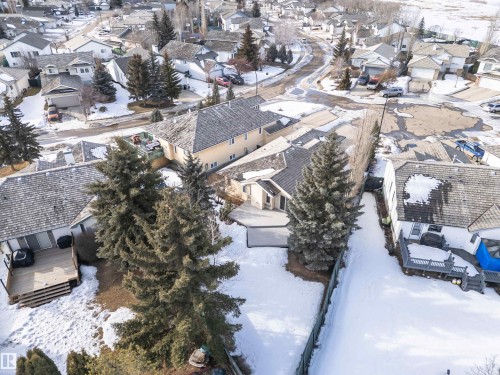 Snowy aerial view with a residential view - 357 Blackburn Drive E, Edmonton, AB - Outdoor With View