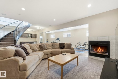 83 Lafleur Drive, St. Albert, AB - Indoor Photo Showing Living Room With Fireplace