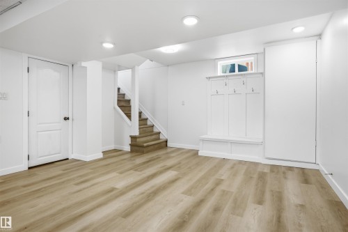 Basement with light wood-type flooring and recessed lighting - 4204 41B Street, Leduc, AB - Indoor Photo Showing Other Room