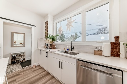 7642 91 Avenue, Edmonton, AB - Indoor Photo Showing Kitchen With Double Sink