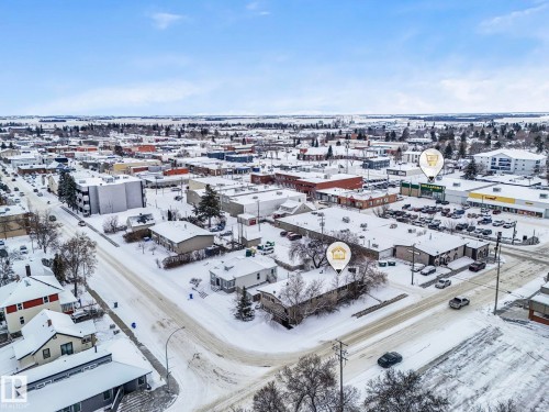 View of snowy aerial view - 5219 51 Avenue, Wetaskiwin, AB - Outdoor With View