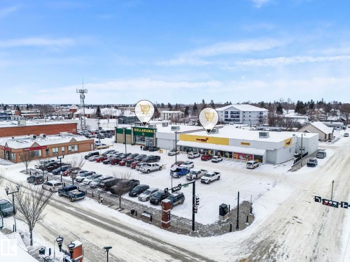 Drone / aerial view of a commercial area - 5219 51 Avenue, Wetaskiwin, AB - Outdoor With View