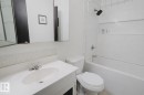 Bathroom with vanity and  shower combination - 3917/3919 54 Street, Wetaskiwin, AB  - Indoor Photo Showing Bathroom 