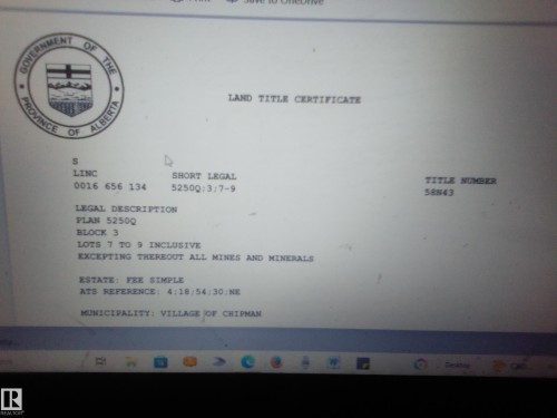 4803 50 Street, Chipman, AB 