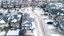 Snowy aerial view with a residential view - 
