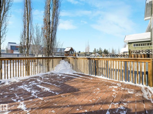 View of snow covered deck - 960 Summerside Link, Edmonton, AB - Outdoor With Deck Patio Veranda