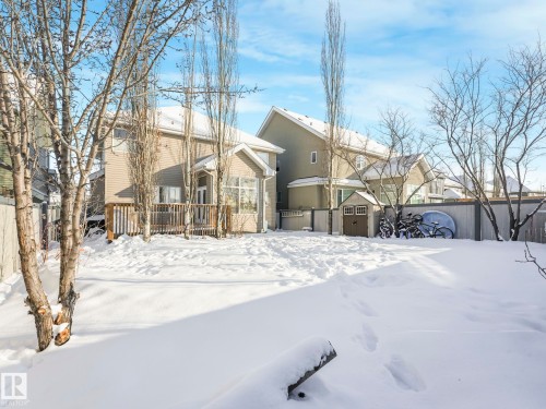 Snow covered house with a shed - 960 Summerside Link, Edmonton, AB - Outdoor