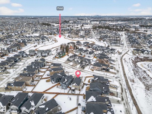 Aerial view of property's location with nearby suburban area - 1907 Adamson Terrace, Edmonton, AB - Outdoor With View