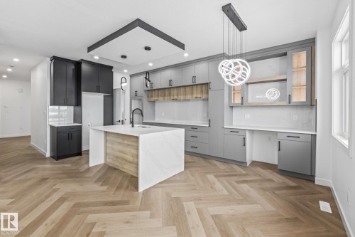 416 Pine Point(E), Leduc, AB - Indoor Photo Showing Kitchen With Upgraded Kitchen