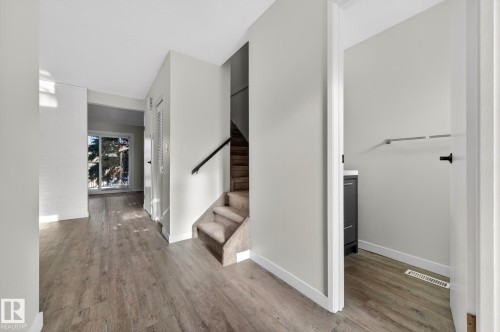 Stairway featuring wood finished floors - 9969 171 Avenue, Edmonton, AB - Indoor Photo Showing Other Room