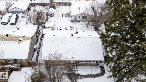 Snowy aerial view of the home and the neighbourhood - 12231 47 Street, Edmonton, AB - Outdoor