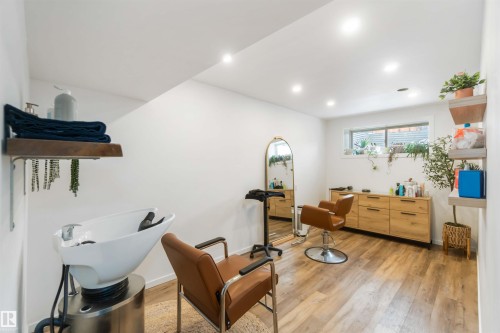 Miscellaneous room with light wood finished floors and recessed lighting - 17143 38 Street, Edmonton, AB - Indoor