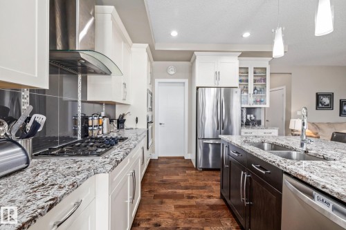 69 Cypress Link, Fort Saskatchewan, AB - Indoor Photo Showing Kitchen With Stainless Steel Kitchen With Double Sink With Upgraded Kitchen