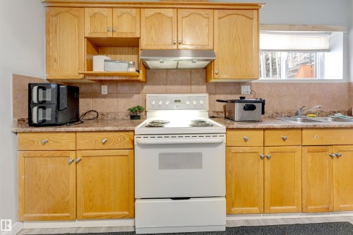 3139 34B Avenue, Edmonton, AB - Indoor Photo Showing Kitchen With Double Sink