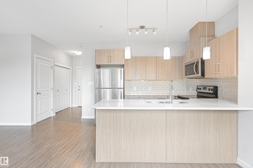 310 812 Welsh Drive, Edmonton, AB - Indoor Photo Showing Kitchen With Stainless Steel Kitchen With Upgraded Kitchen