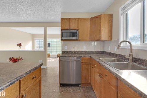 460 Gibb Wynd, Edmonton, AB - Indoor Photo Showing Kitchen With Double Sink
