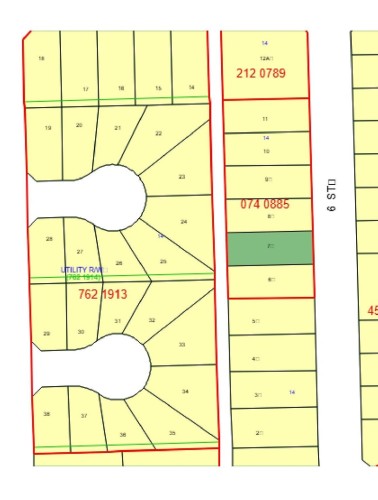 Map of parcels - 424 6 Street, Thorhild, AB 