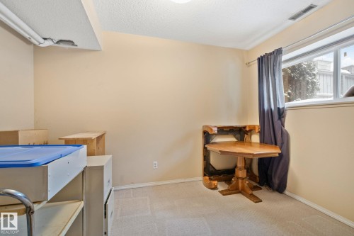 Misc room with light colored carpet and a textured ceiling - 313 Willow Court, Edmonton, AB - Indoor Photo Showing Other Room