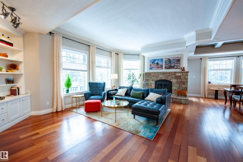 47 River Heights Drive, Edmonton, AB - Indoor Photo Showing Living Room With Fireplace