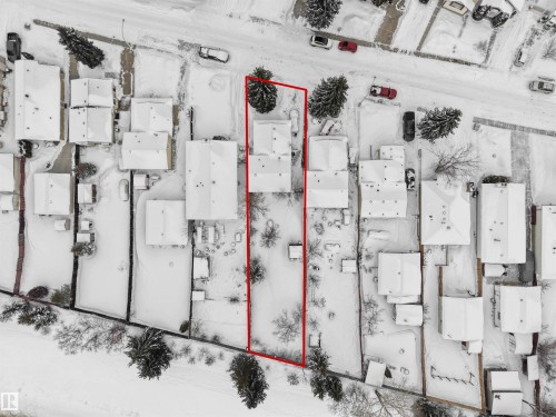 Aerial view of property's location with property parcel outlined - 17122 96 Street, Edmonton, AB - Other
