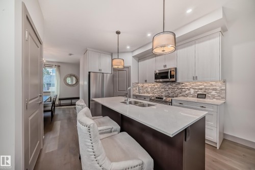 11016 149 Street, Edmonton, AB - Indoor Photo Showing Kitchen With Stainless Steel Kitchen With Double Sink With Upgraded Kitchen