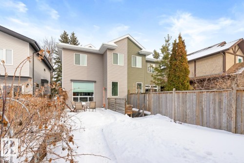 Snow covered property with outdoor dining space - 10216 89 Street, Edmonton, AB - Outdoor