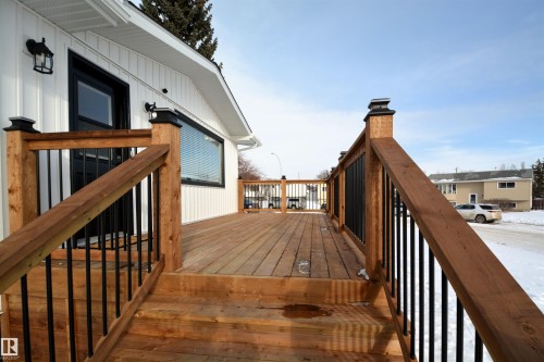 View of wooden deck - 1102 55 Street, Edson, AB - Outdoor With Exterior