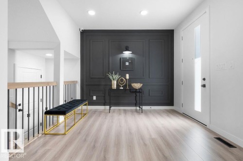 Entryway with light wood-style flooring and recessed lighting - 3722 41 Avenue, Beaumont, AB - Indoor Photo Showing Other Room