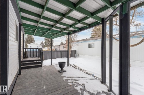 View of wooden deck - 72 Evergreen Park, Edmonton, AB - Outdoor With Exterior