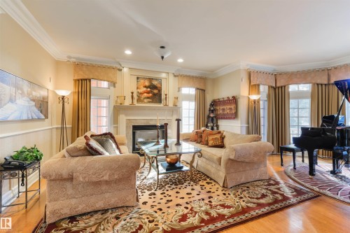 108 Westbrook Drive, Edmonton, AB - Indoor Photo Showing Living Room With Fireplace
