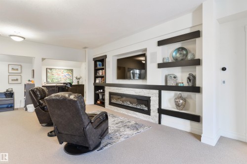 108 Westbrook Drive, Edmonton, AB - Indoor Photo Showing Living Room With Fireplace