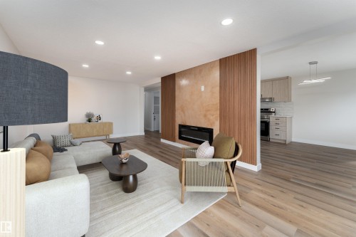 2001 West View Green, Edmonton, AB - Indoor Photo Showing Living Room With Fireplace
