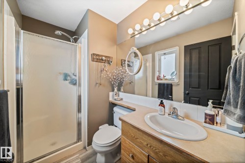Full bath with a shower stall and vanity - 103 Adams Close, Red Deer, AB - Indoor Photo Showing Bathroom