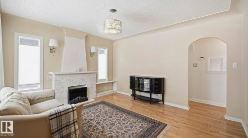 12338 91 Street, Edmonton, AB - Indoor Photo Showing Living Room With Fireplace