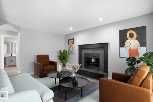 11019 10 Avenue, Edmonton, AB - Indoor Photo Showing Living Room With Fireplace