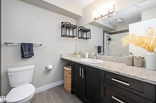Full bath with a shower stall and vanity - 94 2560 Pegasus Boulevard, Edmonton, AB - Indoor Photo Showing Bathroom