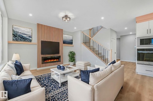 519 171 Street, Edmonton, AB - Indoor Photo Showing Living Room With Fireplace