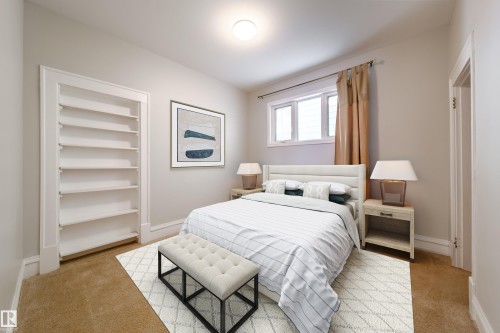 Virtually staged - 10803 93 Street, Edmonton, AB - Indoor Photo Showing Bedroom