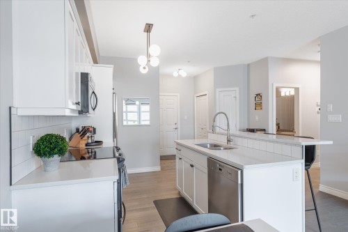 111 9603 98 Avenue, Edmonton, AB - Indoor Photo Showing Kitchen With Double Sink With Upgraded Kitchen