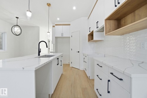10723 70 Avenue, Edmonton, AB - Indoor Photo Showing Kitchen With Double Sink With Upgraded Kitchen