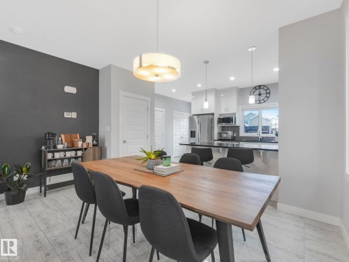 Dining area with baseboards and recessed lighting - 3510 48 Avenue, Beaumont, AB - Indoor Photo Showing Dining Room