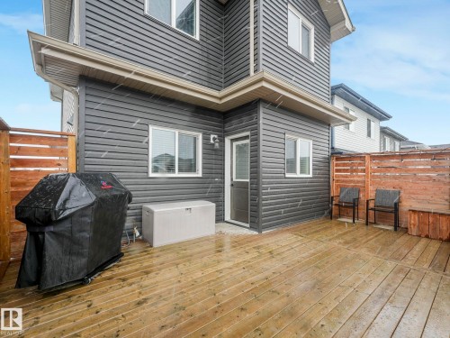 Wooden deck with grilling area - 3510 48 Avenue, Beaumont, AB - Outdoor With Deck Patio Veranda With Exterior