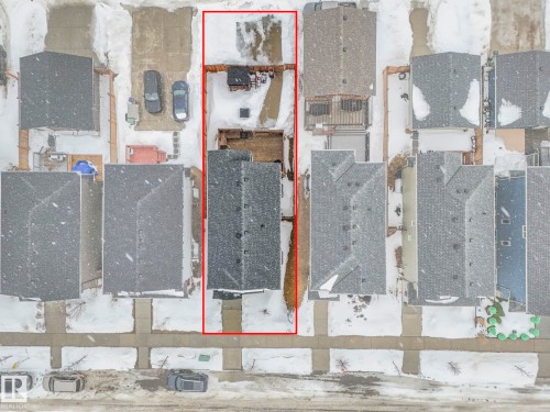 Aerial perspective of suburban area featuring property boundaries highlighted - 3510 48 Avenue, Beaumont, AB - Other