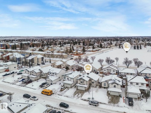 Snowy aerial view with a residential view - 2919 151A Avenue, Edmonton, AB - Outdoor With View
