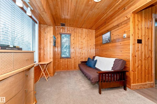 Full bath with vanity, wood tiled floors, and a shower stall - 516 5 Street, Rural Lac Ste. Anne County, AB - Indoor Photo Showing Bathroom