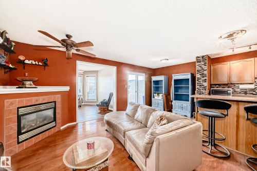 2927 30 Street, Edmonton, AB - Indoor Photo Showing Living Room With Fireplace