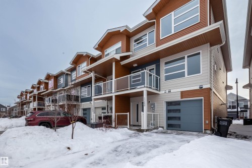 Snow covered property - 17259 9A Avenue Sw, Edmonton, AB - Outdoor With Balcony With Facade