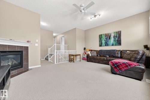 21907 95 Avenue, Edmonton, AB - Indoor Photo Showing Living Room With Fireplace